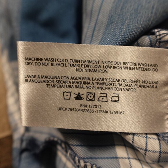 Orvis Short Sleeve‎ Woven Tech Shirt men's extra large captain blue check plaid - Picture 10 of 10